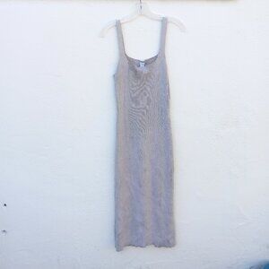 90s Style Cotton Ribbed Knit Tank Dress Minimalist Basics Capsule